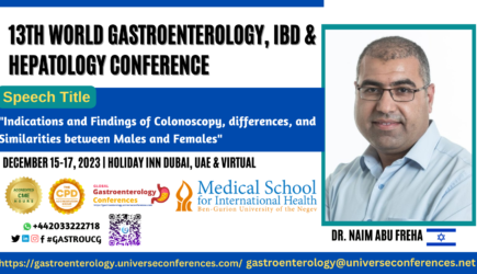 Dr. Naim Abu Freha Speaker_13th World Gastroenterology, IBD & Hepatology Conference on December 15-017, 2023 in Dubai, UAE