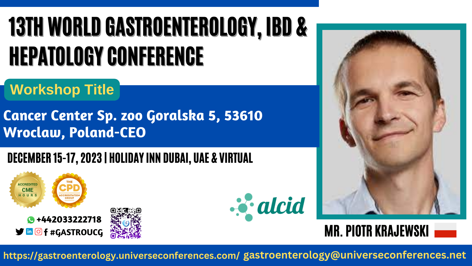 Mr. Piotr Krajewski_13th World Gastroenterology, IBD & Hepatology Conference on December 15-017, 2023 in Dubai, UAE