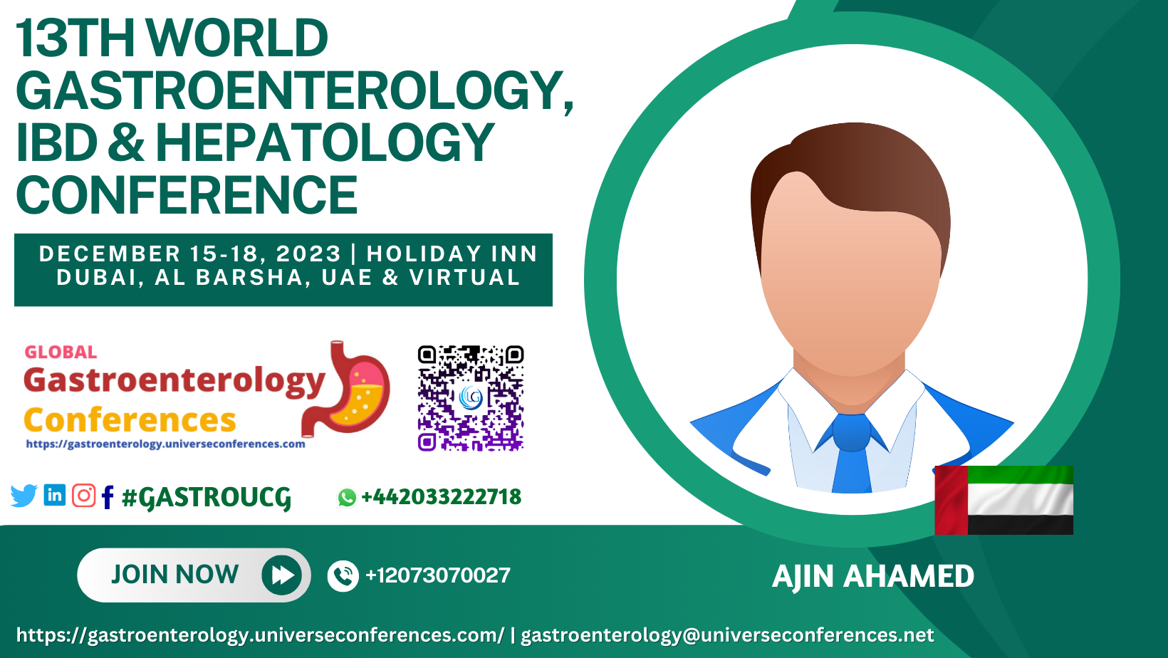 Ajin Ahamed_13th World Gastroenterology, IBD & Hepatology Conference