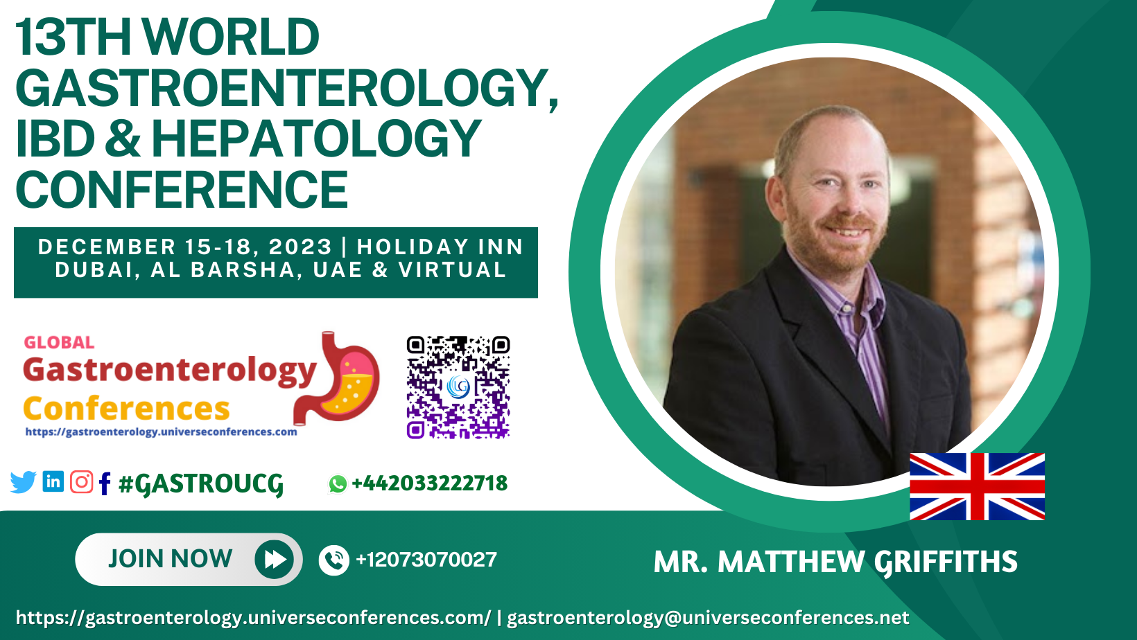 Mr. Matthew Griffiths_13th World Gastroenterology, IBD & Hepatology Conference