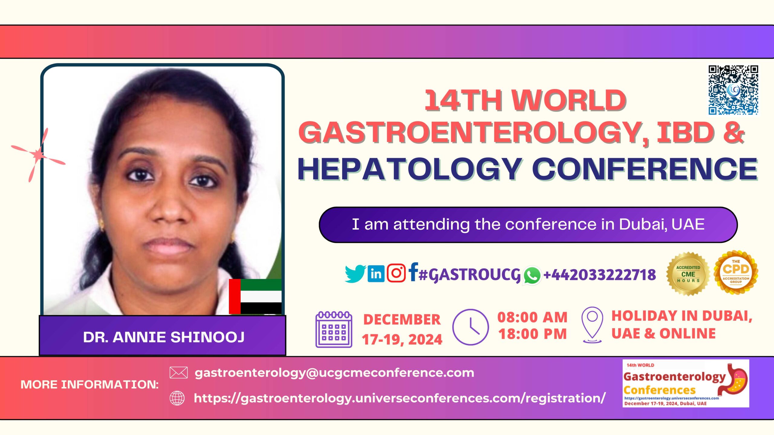 Dr. Annie Shinooj___14th World Gastroenterology, IBD & Hepatology Conference