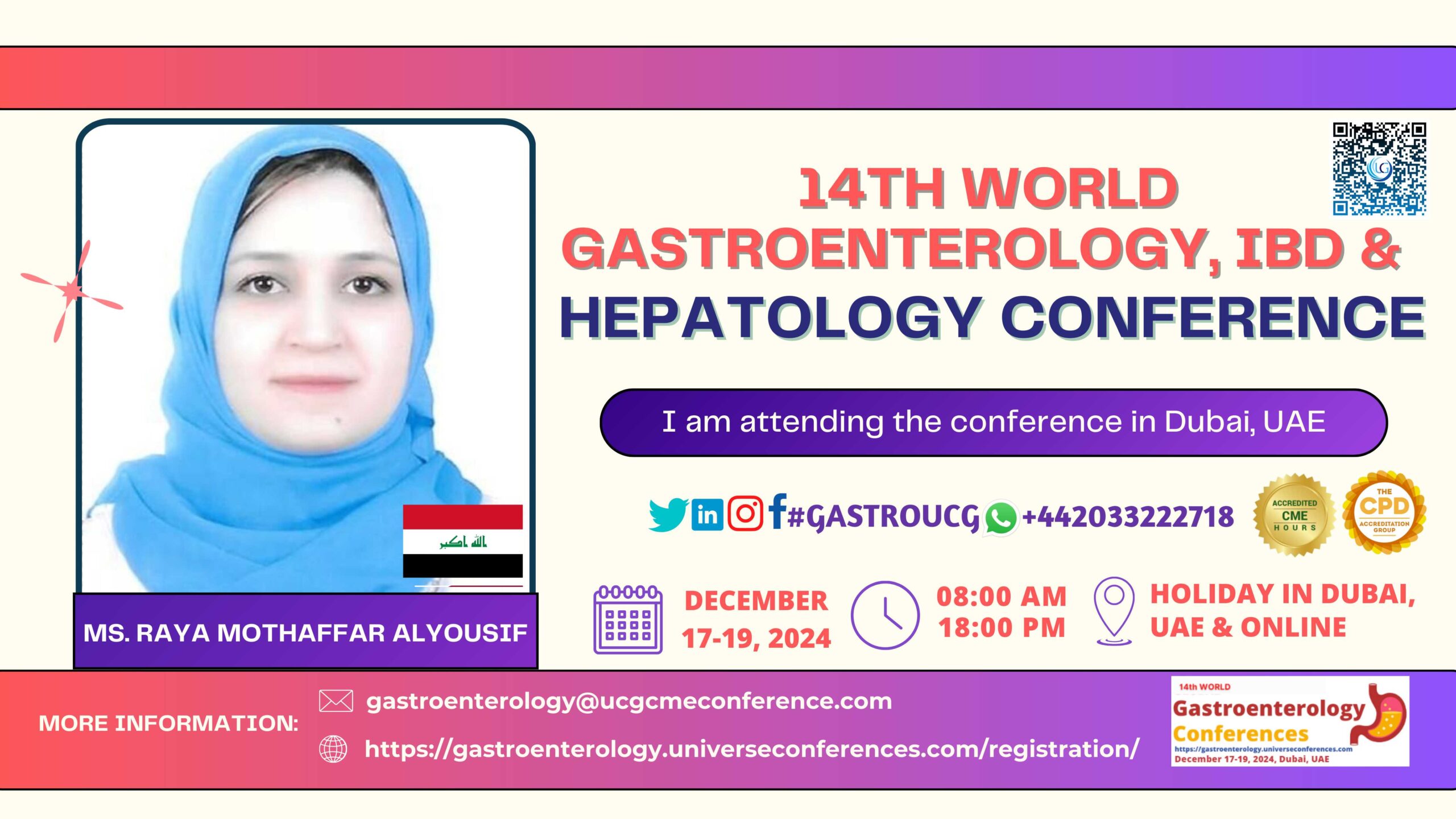 Miss. Raya Mothaffar Alyousif___14th World Gastroenterology, IBD & Hepatology Conference (1)